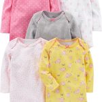 Simple Joys by Carter's Baby Girls' Long-Sleeve Bodysuit, Pack of 5